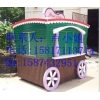 商業(yè)街售貨車，實(shí)木售賣車，廣場木制售賣亭